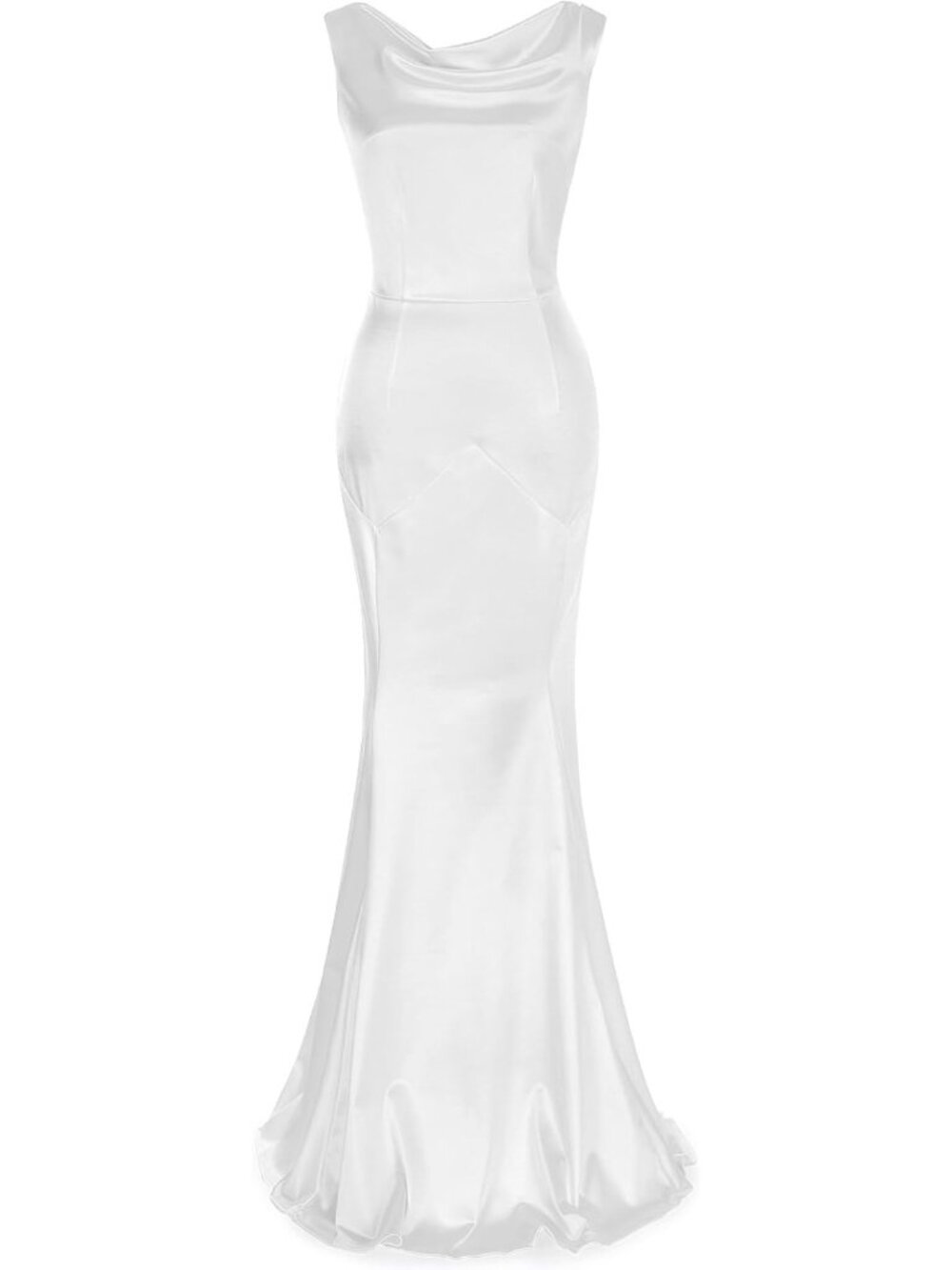 Ivory Mermaid Evening Gown Long Formal Prom Wedding Guest Dress Sz M-XXL